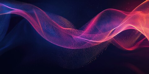 Obraz premium An abstract depiction featuring smudged neon lines and flowing waves set against a dark backdrop, creating a visually striking illustration.