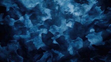 Military camouflage background in a trendy blue hue, ideal for design projects, offers a stylish atmosphere with ample space for text and visuals. Perfect camouflage theme.