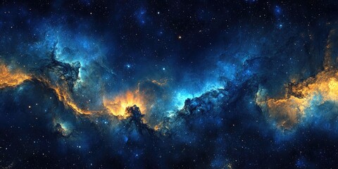 Obraz premium Stunning galaxy wallpaper showcases twinkling stars and vibrant interstellar nebulae, offering a mesmerizing view of the depths of space. Beautiful deep space imagery.