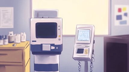 Medical Equipment in Hospital Room - Digital Painting