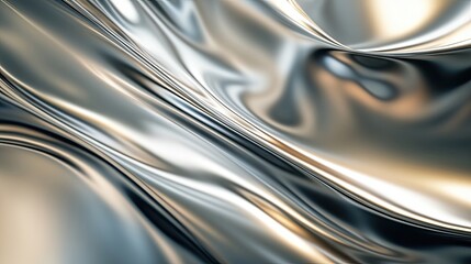 Obraz premium Surreal abstract metal curtain displayed in a futuristic style, capturing the essence of creativity with a mesmerizing design. Ideal for artistic compositions with ample copy space.