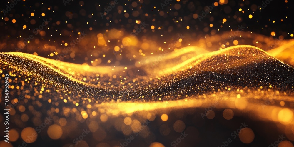 Leinwandbilder abstract representation featuring gleaming particles and flowing lines in animation style, showcasin