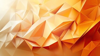 Abstract orange background with polygon motif, perfect for creative projects. This vibrant abstract orange design with polygon elements offers a dynamic visual appeal and ample copy space.