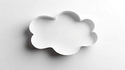 Obraz premium Minimalistic message bubble with gentle shadow effect against a clean white background, ideal for adding personalized text or branding. This message bubble offers versatile copy space.