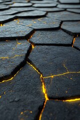 Obraz premium Dynamic Abstract Background with Black and Yellow Hexagon Patterns for Modern and Stylish Visuals