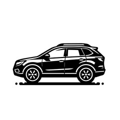 Modern SUV Side Profile Vector - Sleek Car Silhouette Illustration for Urban and Adventure Design