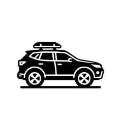 Modern SUV Side Profile Vector - Sleek Car Silhouette Illustration for Urban and Adventure Design