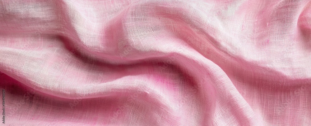 Wall mural soft pink fabric texture with delicate folds and fine woven pattern generative ai