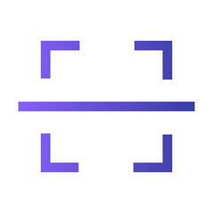 Modern graphic design of a minimalist interface featuring a symmetrical purple outline and a horizontal line on a white background