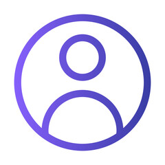 Purple user icon in a simple circular design, often used in digital interfaces to represent an individual or profile