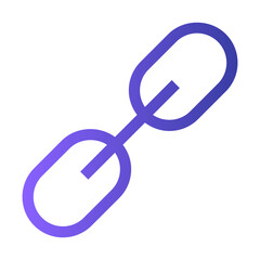 A simple chain link design in purple color against a white background, symbolizing connectivity and technology in modern digital communication