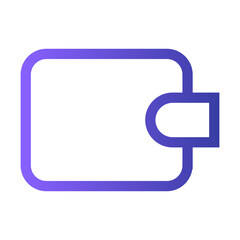 Modern minimalist wallet design in a vibrant purple color featuring a sleek outline for a contemporary aesthetic