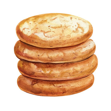 recommend clip art: Cookies. Hand-painted cookie stack, watercolor dessert clipart, sweet baked goods, food watercolor illustration isolated