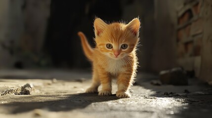 Portrait of a charming kitten. Kitten in autumn. Autumn kitten portrait. Cute kitten in autumn nature.3