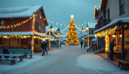 Obraz premium Blurred Festive decoration lights