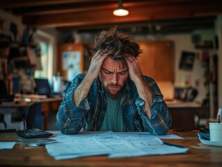 An accountant idly staring at an unfinished tax return, symbolizing boredom and lack of motivation selective focus, corporate setting, whimsical, Manipulation, tax return backdrop