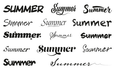 Obraz premium Summer word type collection for posters, vacation