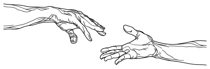 Obraz premium PNG Hands reaching for connection