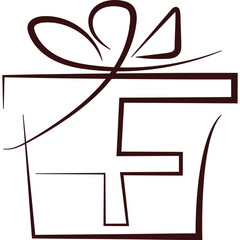 Gift Box Line Icon
