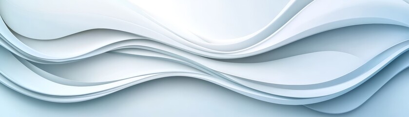 Abstract white waves background, elegant, dynamic flow with smooth lines for modern minimal art