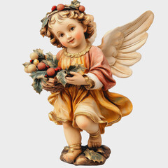 Fototapeta premium Charming Angel with Christmas Fruits