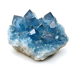 Obraz premium Blue Celestite Crystal Cluster with Sharp Geometric Shapes