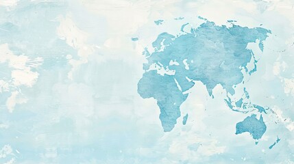 Obraz premium Light blue background with digital world map and global network for international business