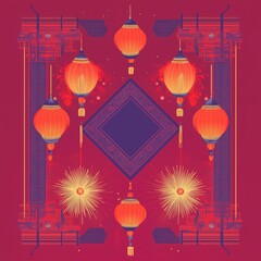 Obraz premium Chinese style lunar new year background