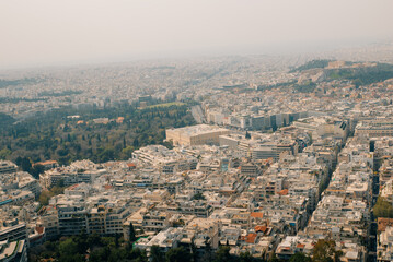 Obraz premium landscape views taken from the Acropolis and Parthenon Athens Greece