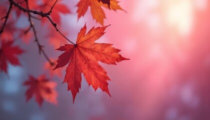 Fototapeta premium autumn maple leaves background with copy space
