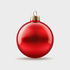 Red Christmas Ornament on White Background
