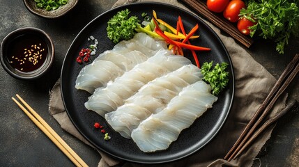 Fresh Raw Flatfish and Rockfish Platter Presentation