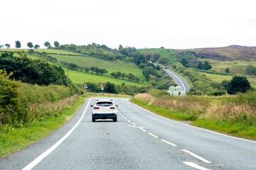 A Typical View From A Vehicle Travelling Along A Countryside Road In The United Kingdom