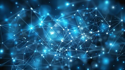 Light blue background with digital world map and network connections illustrating global business