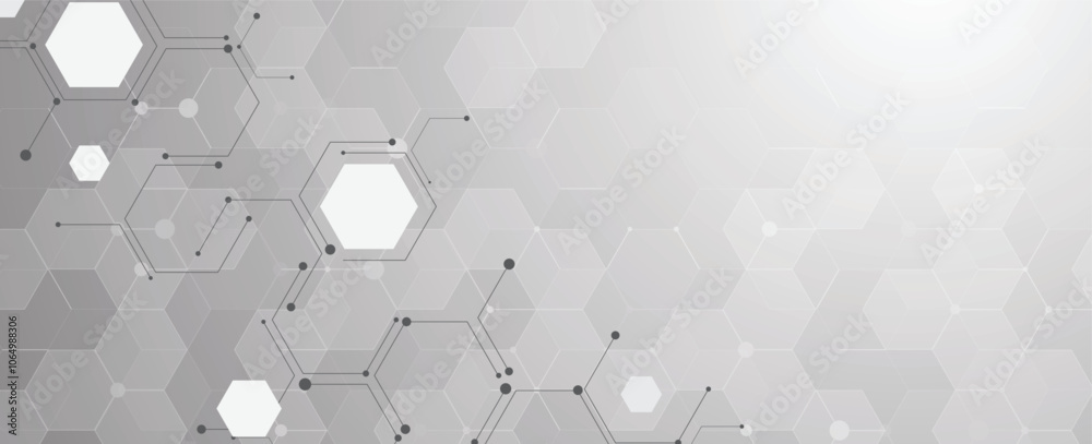 Leinwandbilder abstract modern science or technology background with hexagon elements