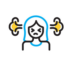 Vector multicolor icon for Irritability