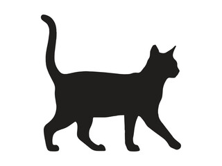 Cat are Walking Silhouette vector Art Illustration
