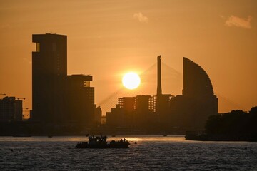 Landmark in China, Shanghai, Huangpu River, July 28, 2024