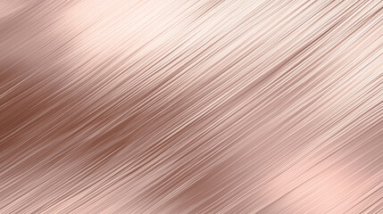 Obraz premium Diagonal brushed rose gold metallic texture with soft highlights. Minimal background for design