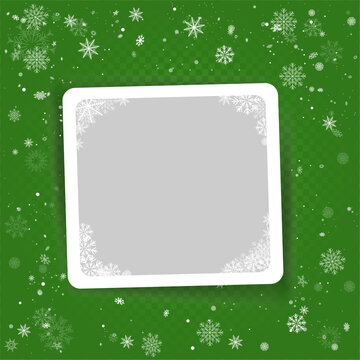 Christmas Snowy snapshot photo frame blue template