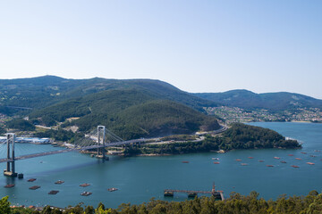 Views of the Rande bridge over the estuary of Vigo (Spain)