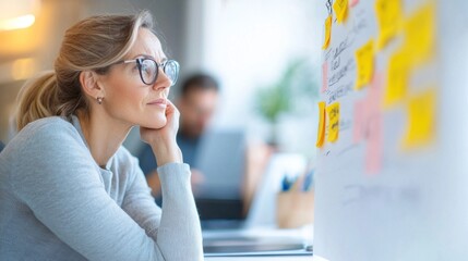 Creative brainstorming session with storyboard and colorful notes