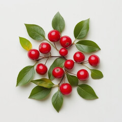 Isolated Holly Berries on White Background