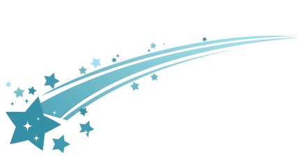 Fototapeta premium Blue Shooting Star with Trail and Stars. Image Illustration background for presentation and wallpaper 