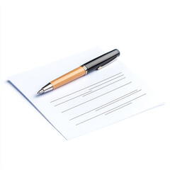 sleek pen rests on blank sheet of paper, ready for important notes or signatures. clean design evokes sense of professionalism and readiness for action
