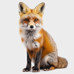 Obraz premium Stylish Fox in White Background for Winter Themes