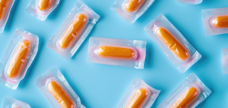 Condom with responsibility text in a healthcare setting, sharp and clear