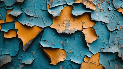 Textured Surface with Colorful Peeling Paint