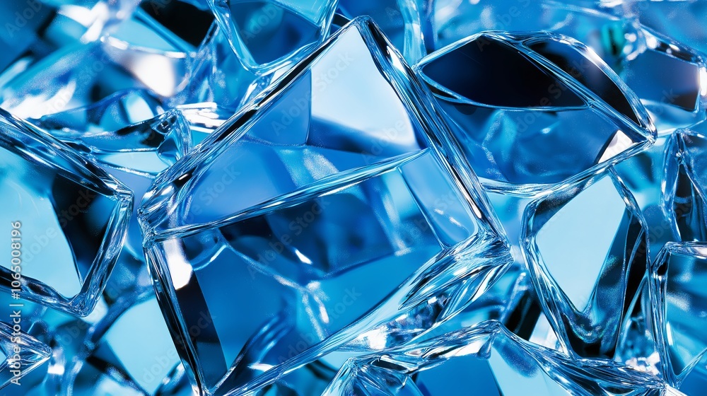 Poster close-up of an iceberg with deep blue tones