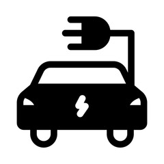 Icon of an electric car symbolizing sustainable transportation.